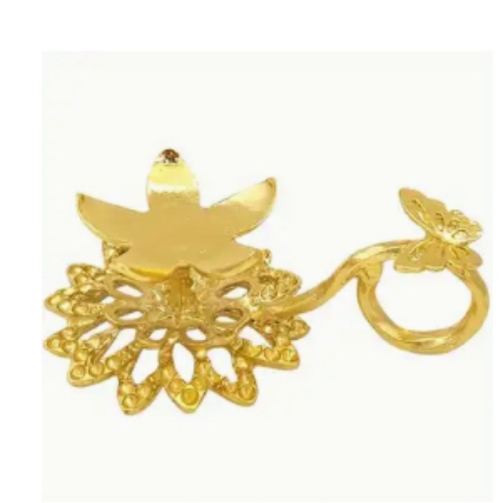 New Sphere Stand - Lotus w Butterfly Gold